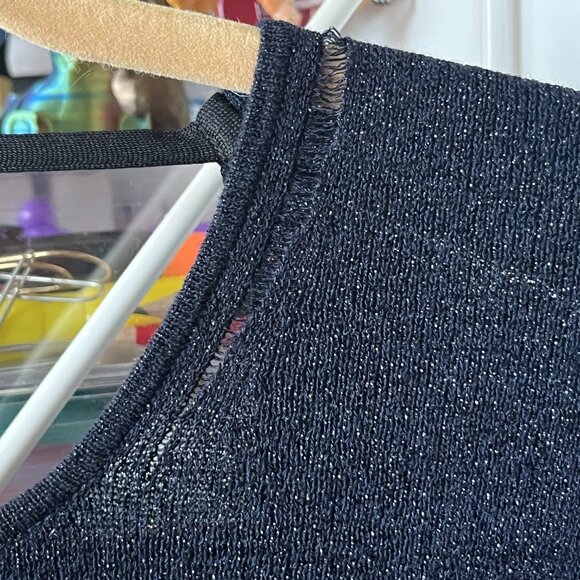 Zadig & Voltaire | Open Back & Round Neck Sweater, Metalic Navy, XS - Picture 6 of 6